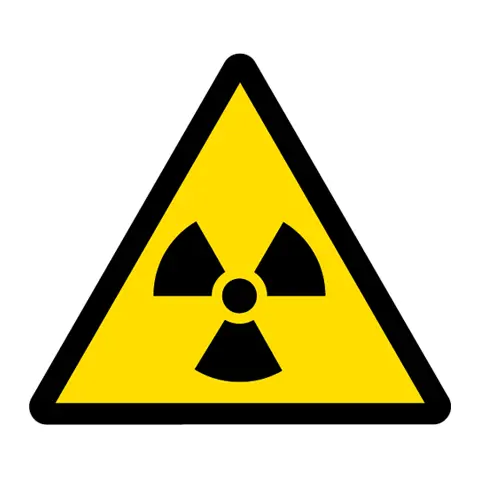 Značka Nebezpečné radioaktivní látky, samolepicí fólie, 10 cm