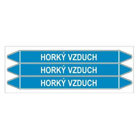 Značení potrubí, horký vzduch,3 ks, 355 × 37 mm