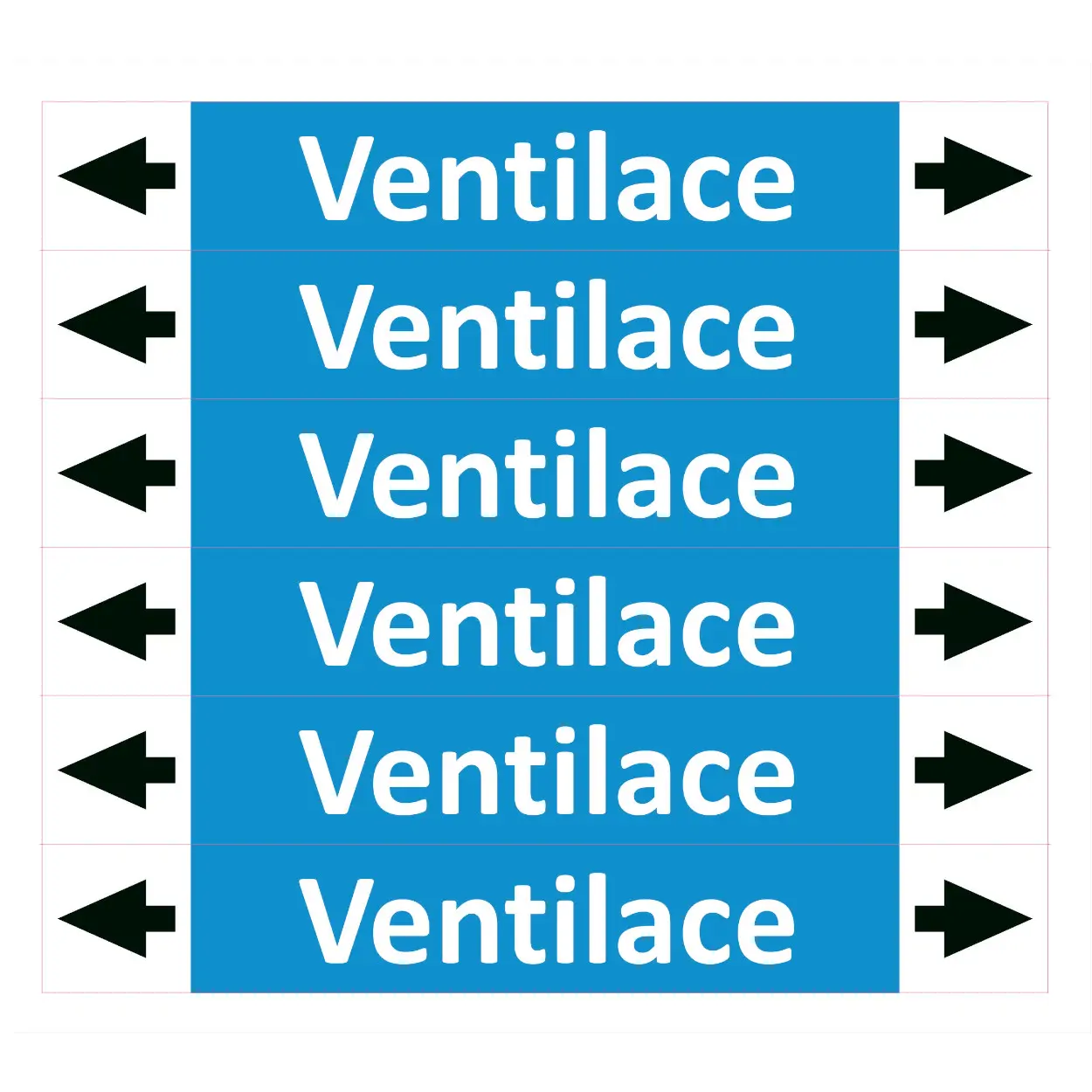 Značení potrubí ISO 20560, ventilace