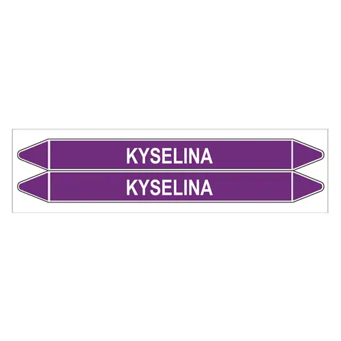 Značení potrubí, kyselina,2 ks, 450 × 52 mm