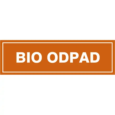 Značka BIO ODPAD, samolepicí fólie, 290 × 85 mm