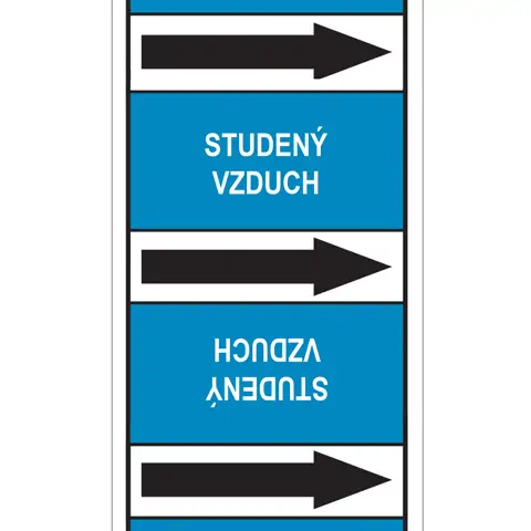 Značení potrubí, studený vzduch