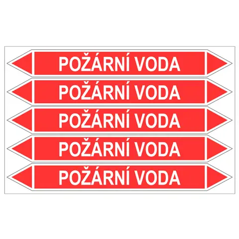 Značení potrubí, požární voda