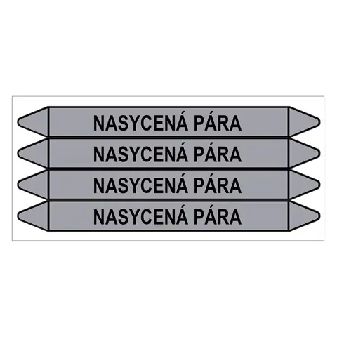 Značení potrubí, nasycená pára,4 ks, 250 × 26 mm