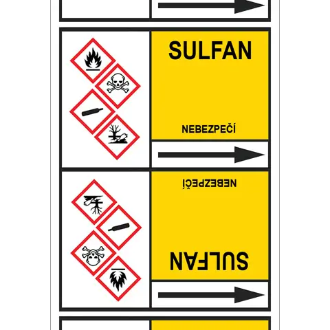 Značení potrubí, sulfan