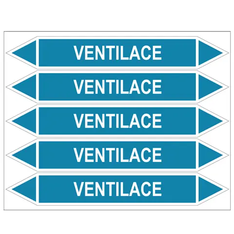 Značení potrubí, ventilace