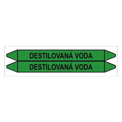 Značení potrubí, destilovaná voda,2 ks, 450 × 52 mm