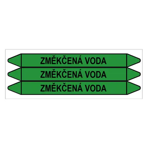 Značení potrubí, změkčená voda,3 ks, 355 × 37 mm