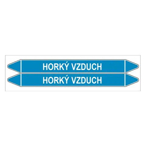 Značení potrubí, horký vzduch,2 ks, 450 × 52 mm