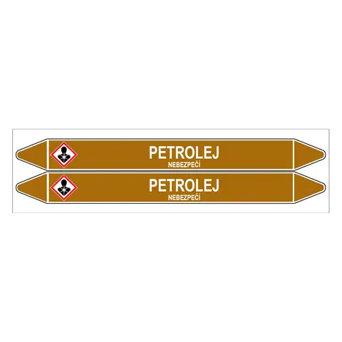 Značení potrubí, petrolej,2 ks, 450 × 52 mm