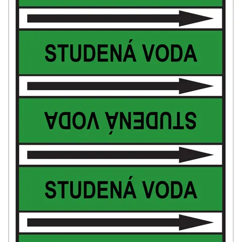 Značení potrubí, studená voda