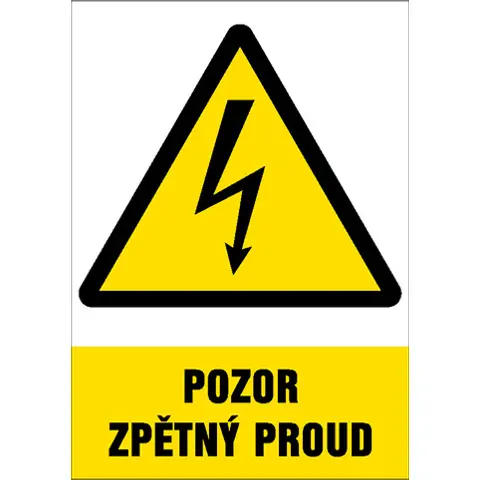 Značka Pozor - Zpětný proud