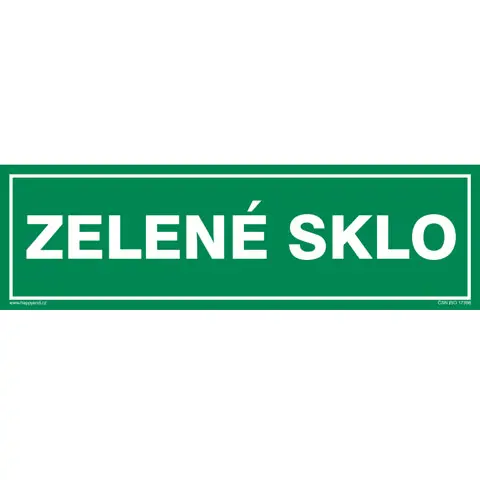 Značka ZELENÉ SKLO, samolepicí fólie, 290 × 85 mm