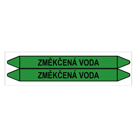 Značení potrubí, změkčená voda,2 ks, 450 × 52 mm