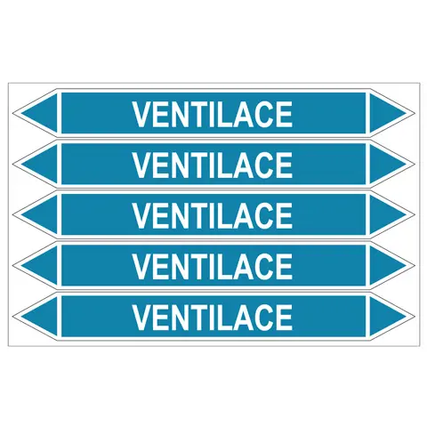 Značení potrubí, ventilace