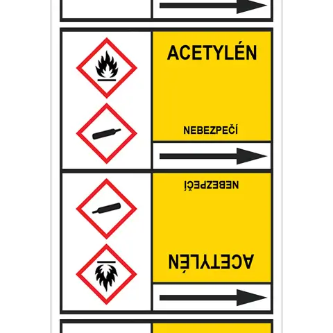 Značení potrubí, acetylén