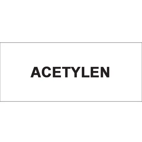 Značka Acetylen, fólie, 62 × 148 mm