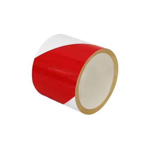 Standardní reflexní výstražná páska, levá, bílá/červená, 5 cm × 25 m
