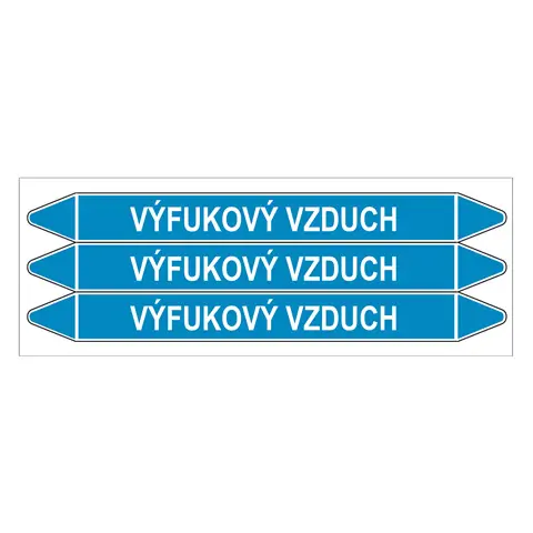 Značení potrubí, výfukový vzduch,3 ks, 355 × 37 mm