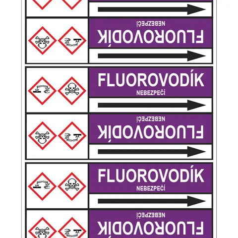 Značení potrubí, fluorovodík