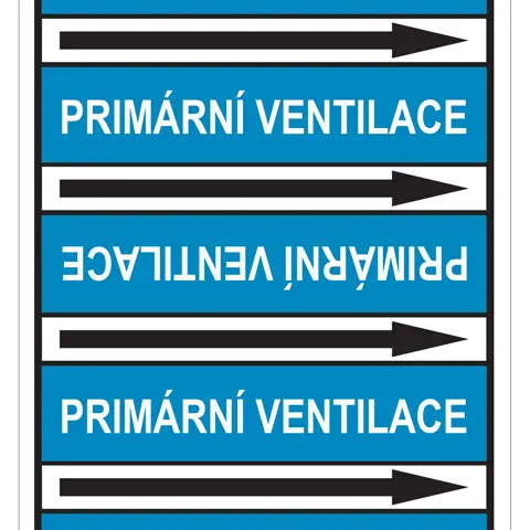 Značení potrubí, primární ventilace