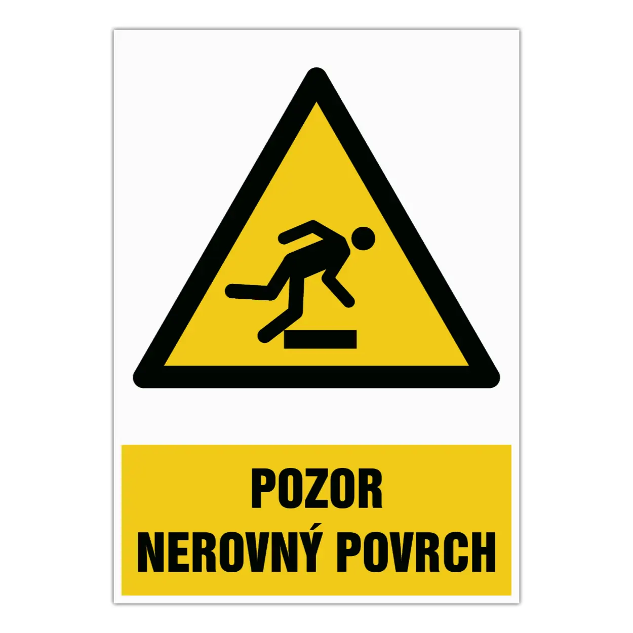 Značka Pozor – Nerovný povrch, samolepicí fólie, 210 × 297 mm