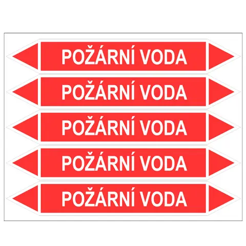 Značení potrubí, požární voda