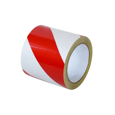 Reflexní výstražná páska, pravá, bílá/červená, 10 cm × 15 m