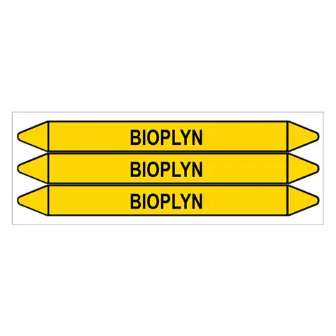 Značení potrubí, bioplyn,3 ks, 355 × 37 mm