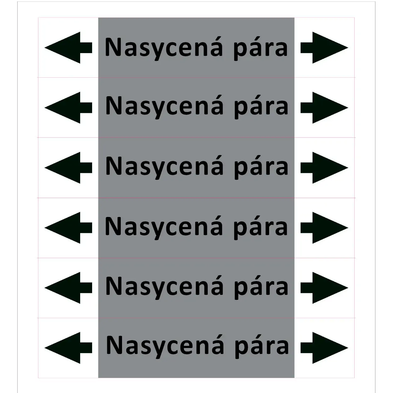 Značení potrubí ISO 20560, nasycená pára