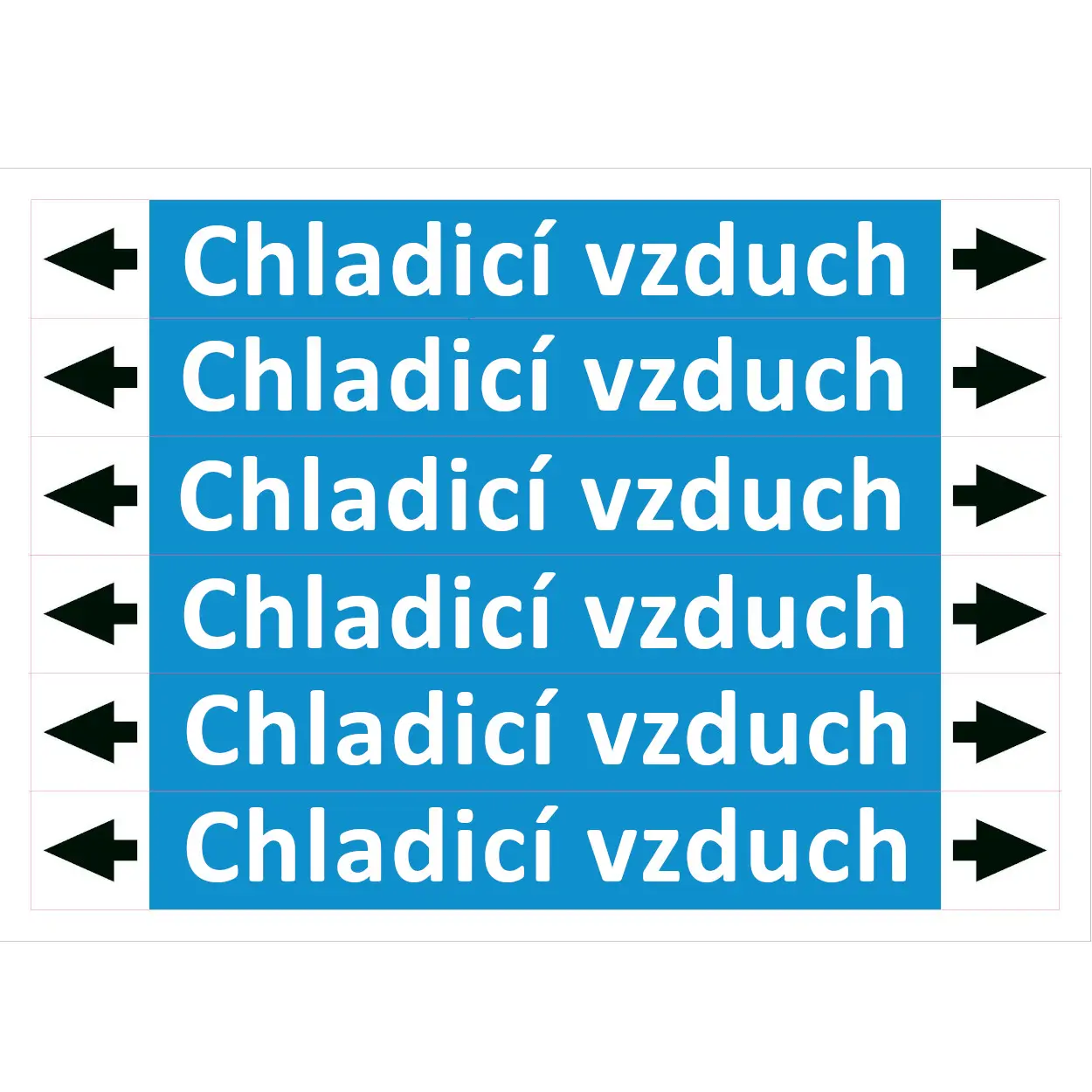 Značení potrubí ISO 20560, chladicí vzduch