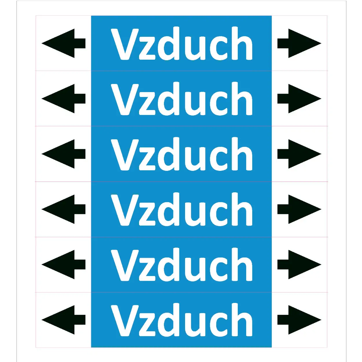 Značení potrubí ISO 20560, vzduch