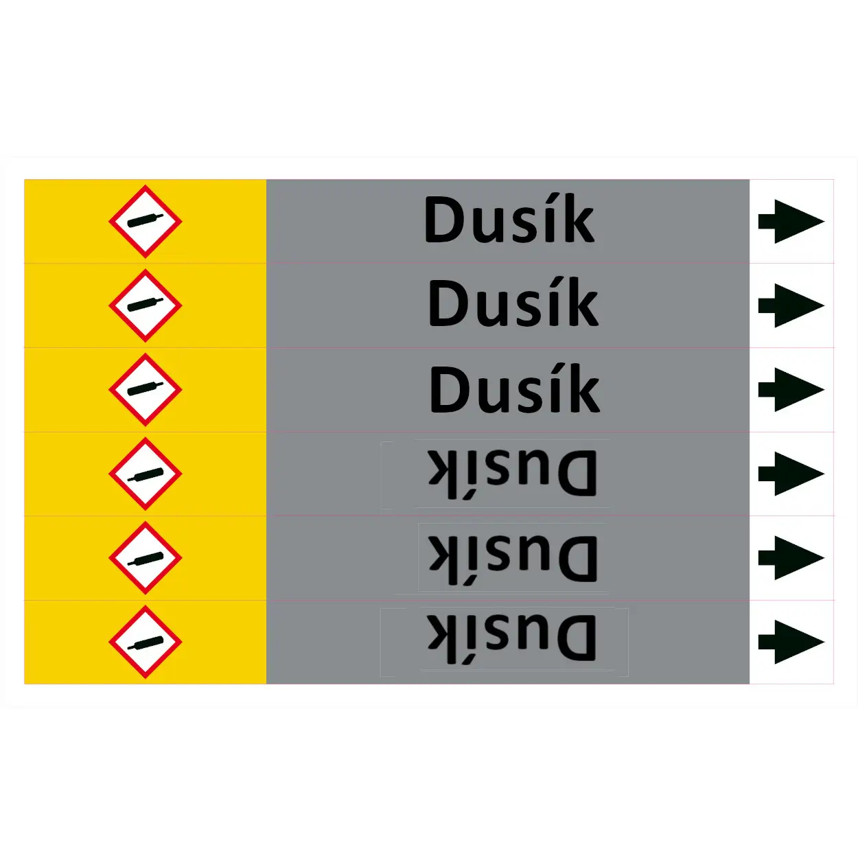 Značení potrubí ISO 20560, dusík