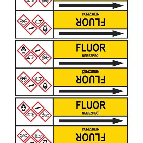 Značení potrubí, fluor