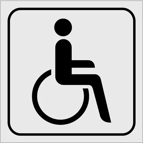 Značka Vyhrazeno pro invalidy, samolepicí fólie, 10 × 10 cm
