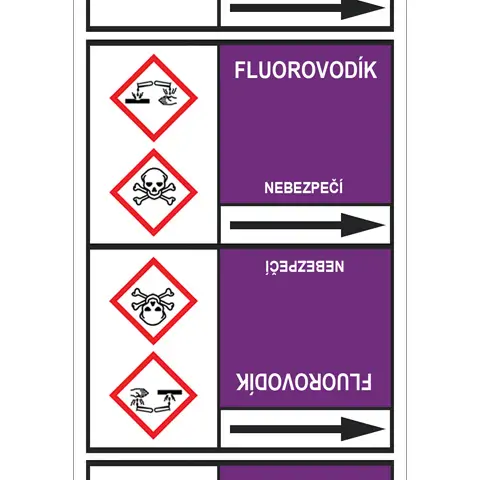 Značení potrubí, fluorovodík