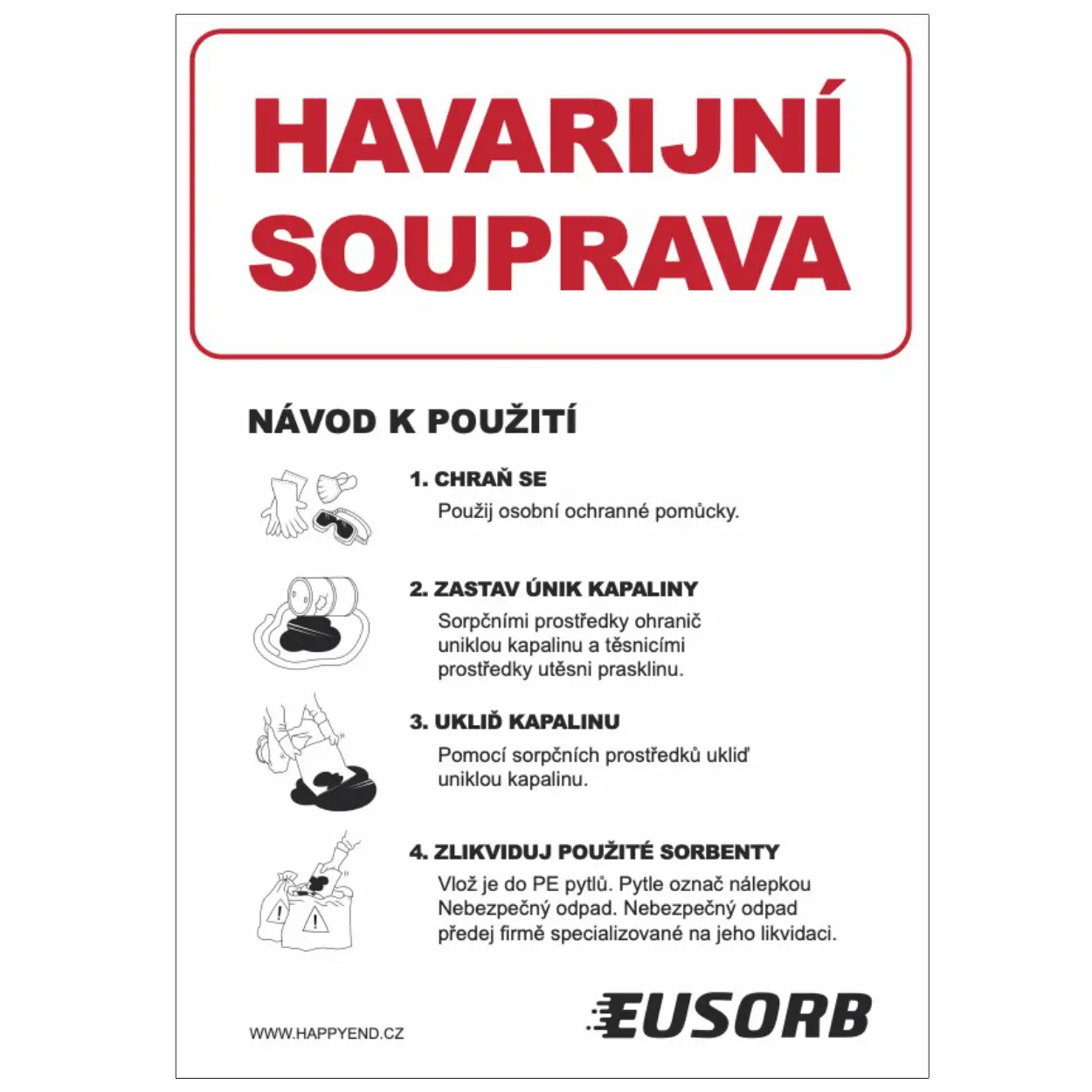 Značka HAVARIJNÍ SOUPRAVA, plast, 210 × 297 mm