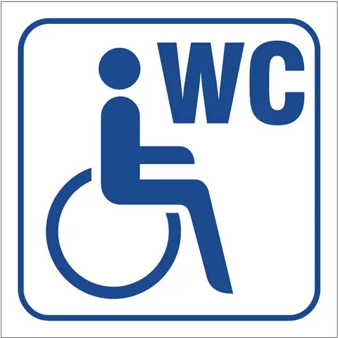 Značka WC pro invalidy, samolepicí fólie, 10 × 10 cm