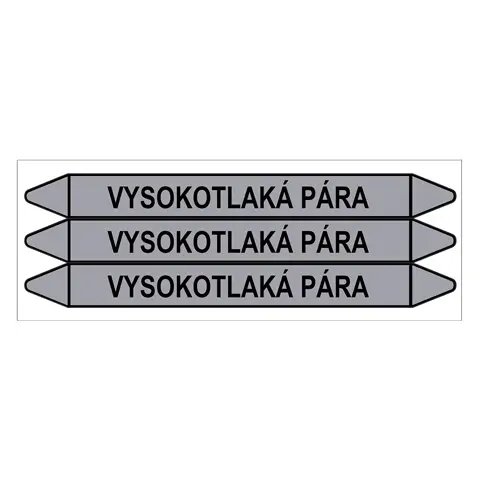 Značení potrubí, vysokotlaká pára,3 ks, 355 × 37 mm