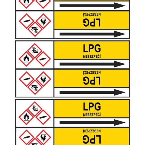 Značení potrubí, LPG