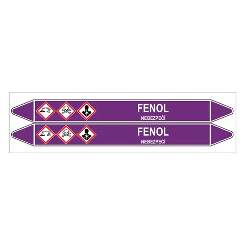 Značení potrubí, fenol,2 ks, 450 × 52 mm