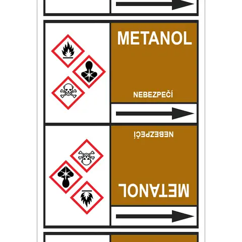 Značení potrubí, metanol